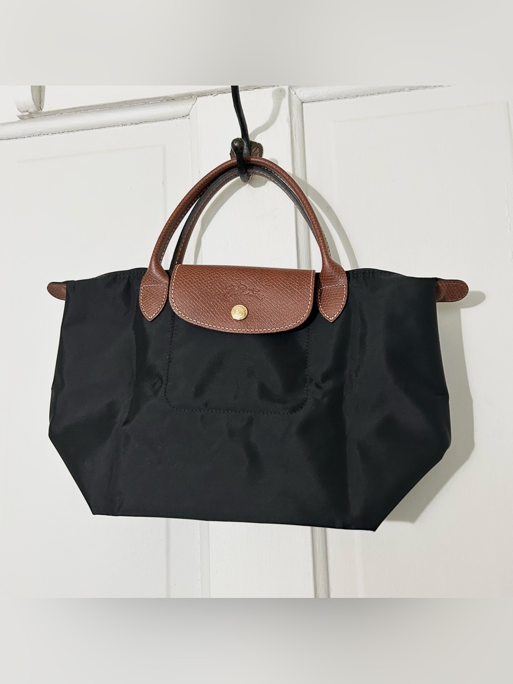 Longchamp Le Pliage S Small Top Handle Tote in Black